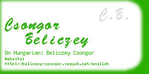 csongor beliczey business card